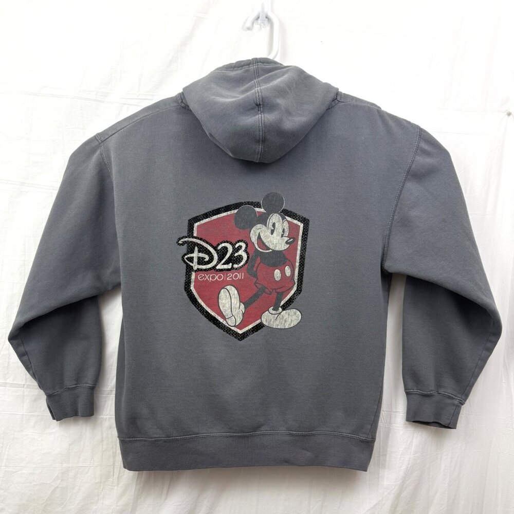 Disney D23 Expo 2011 1st Year Expo Logo Zippered Hoodie Unisex L Gray